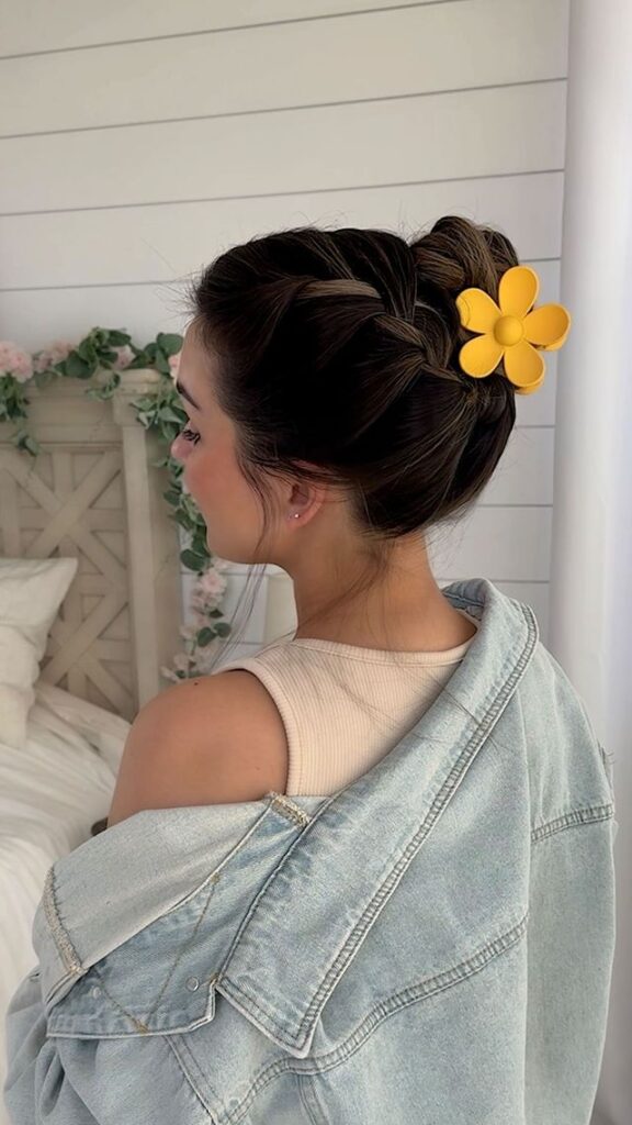 Classic French twist with claw clip