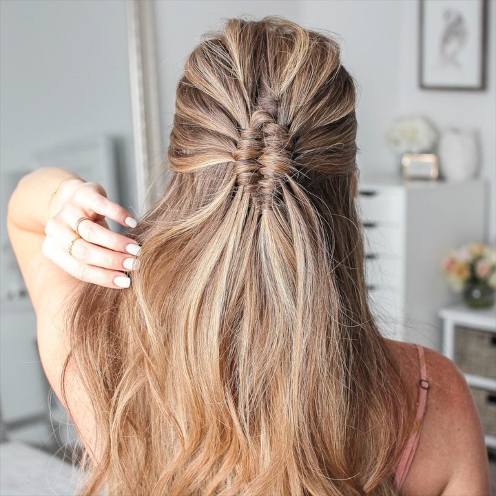 half up diamond infinity braided hairstyles