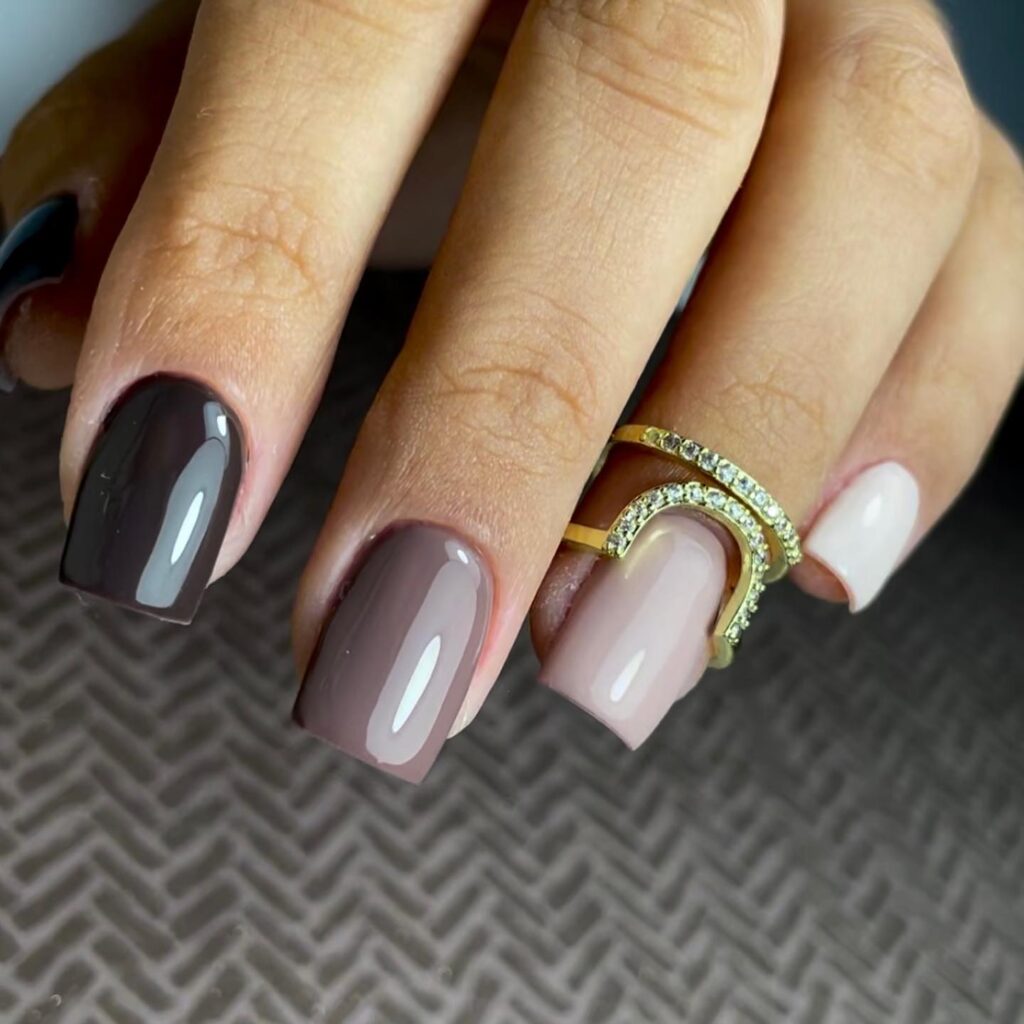 brown gradient nail trends for fall