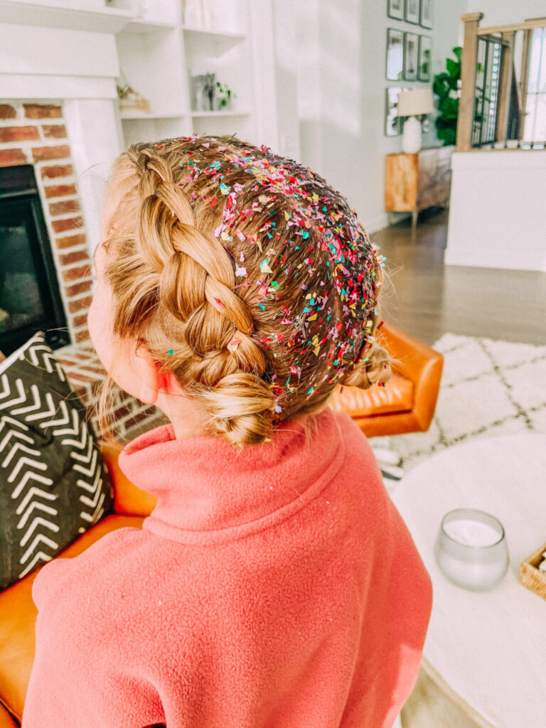 double dutch braids with confetti