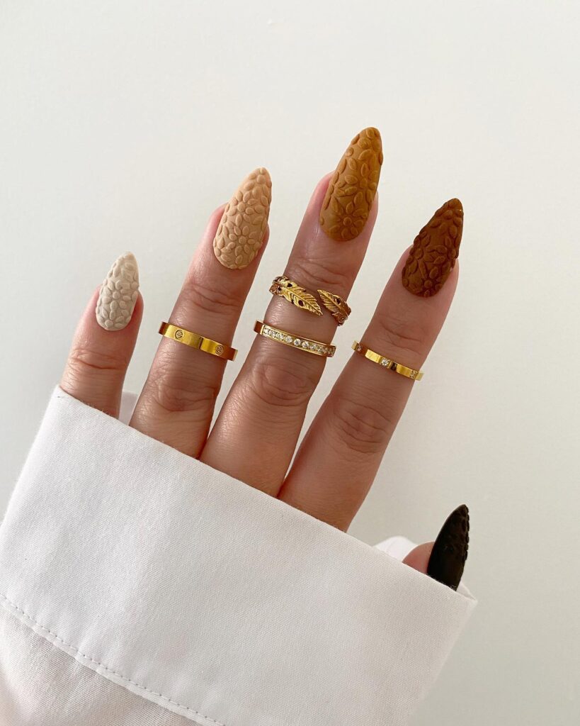 embossed nails for fall