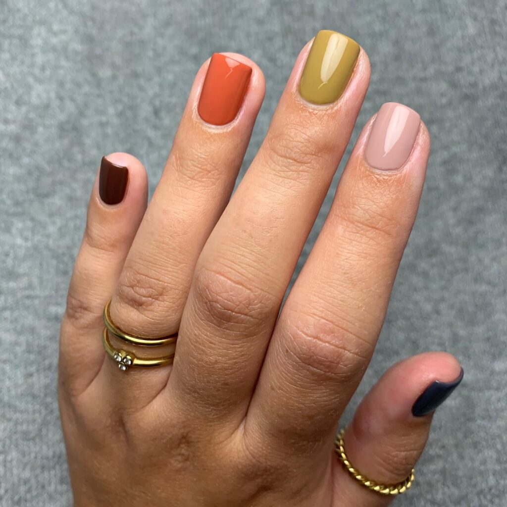 autumnal skittles fall nail trends