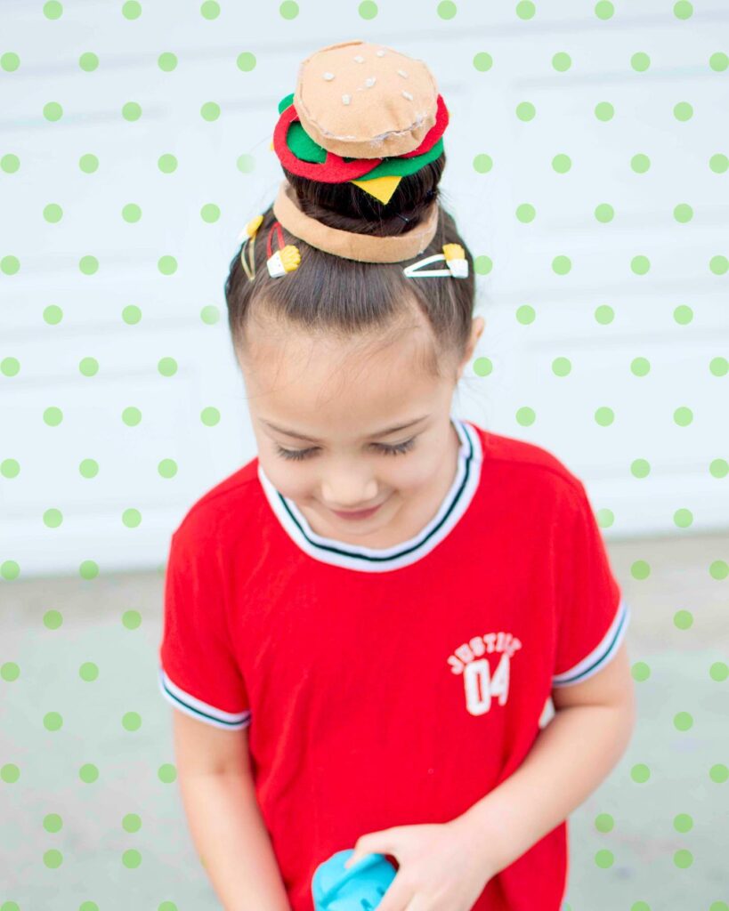 hamburger crazy hair day at school