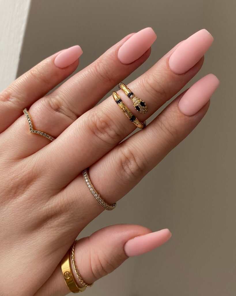 marshmallow pink nails