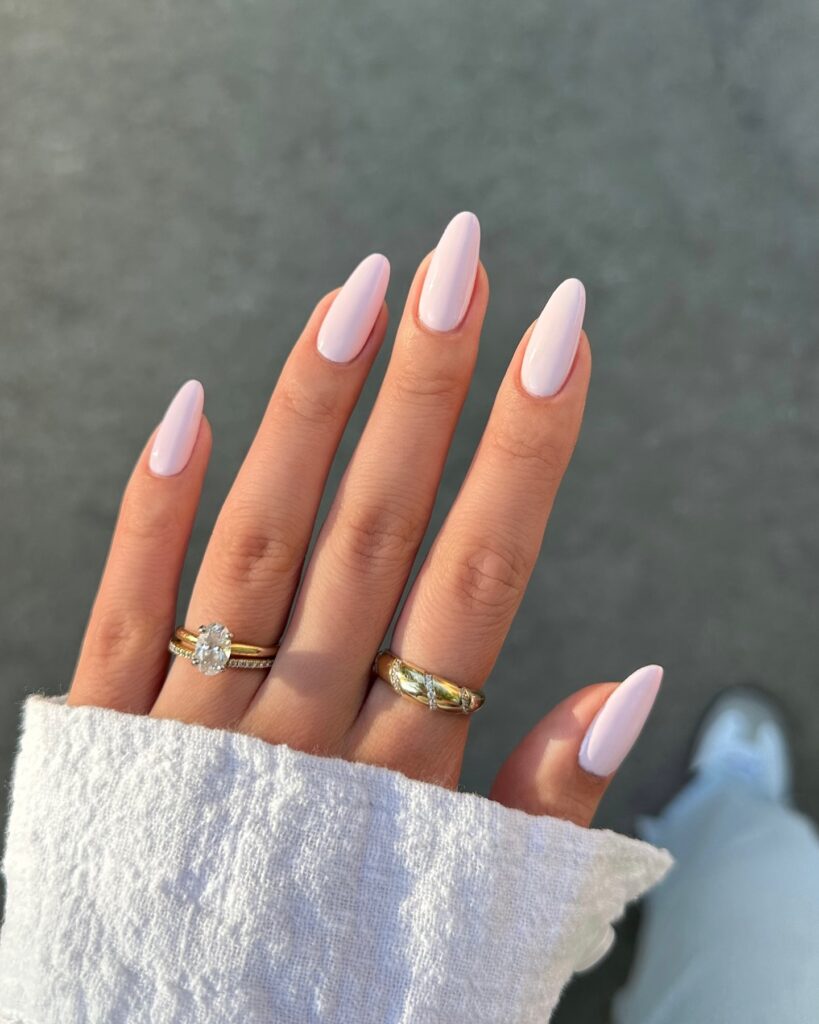 Milky Pink Almond Nails