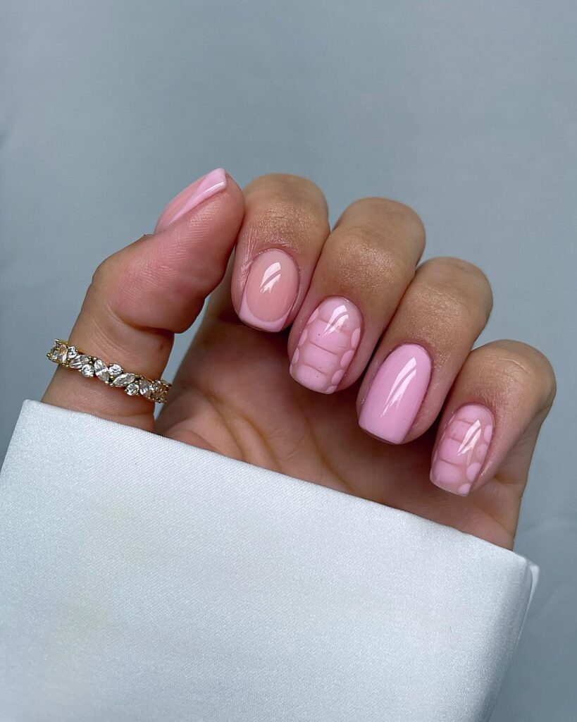 Pink Croc Nail ideas