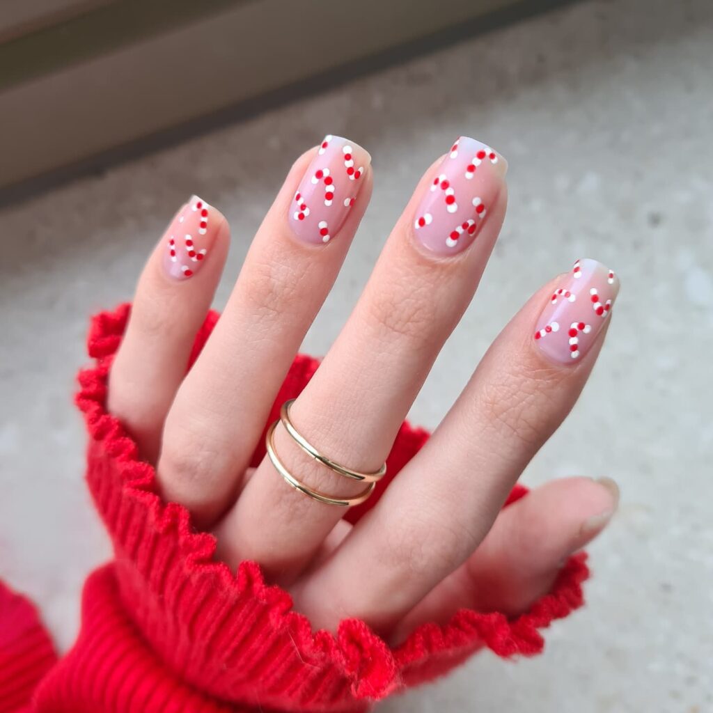 candy cane nail art