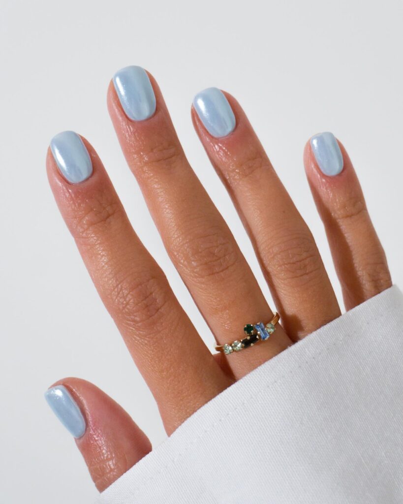 icy blue nails