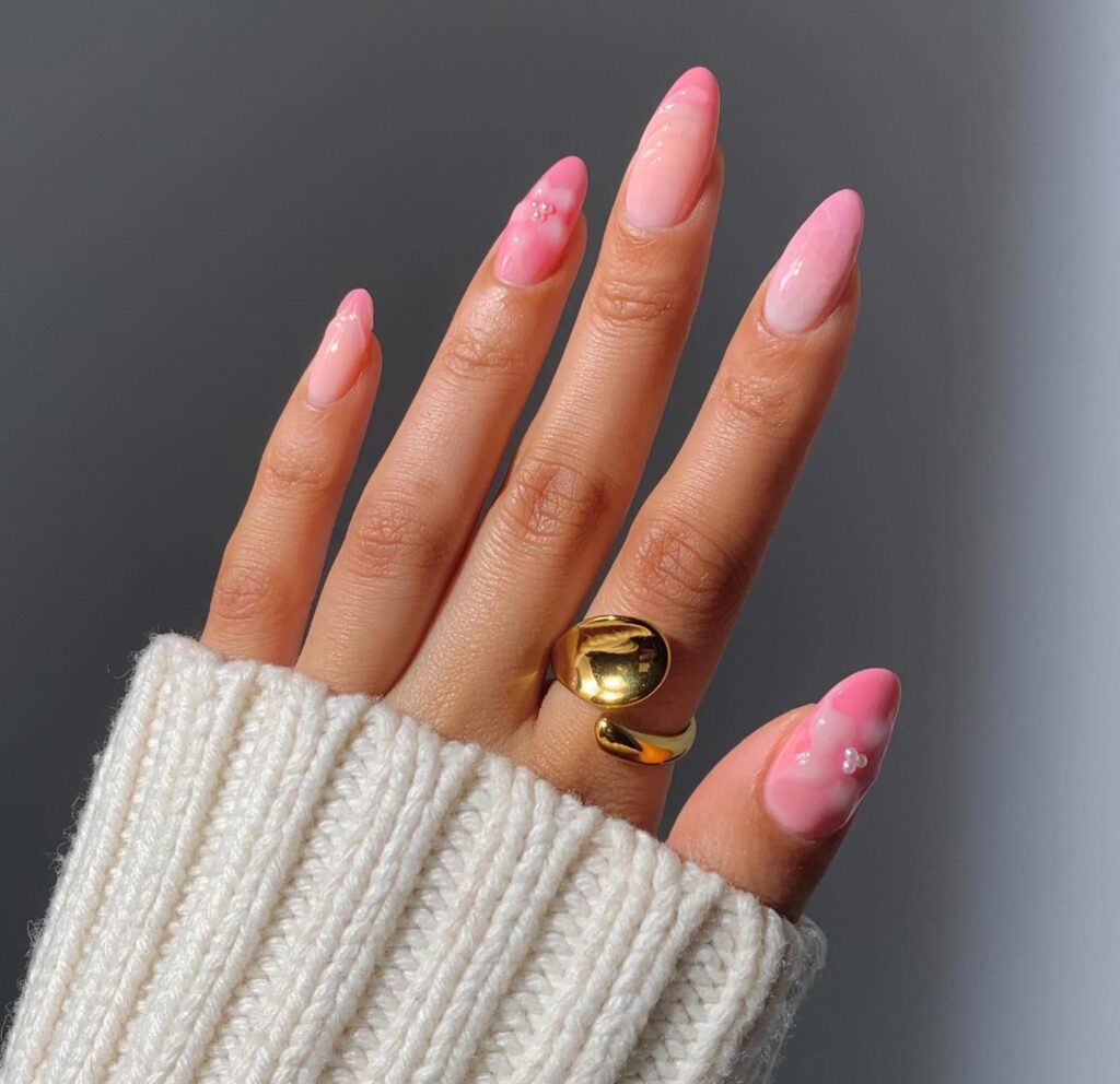 pink mix and match nail ideas