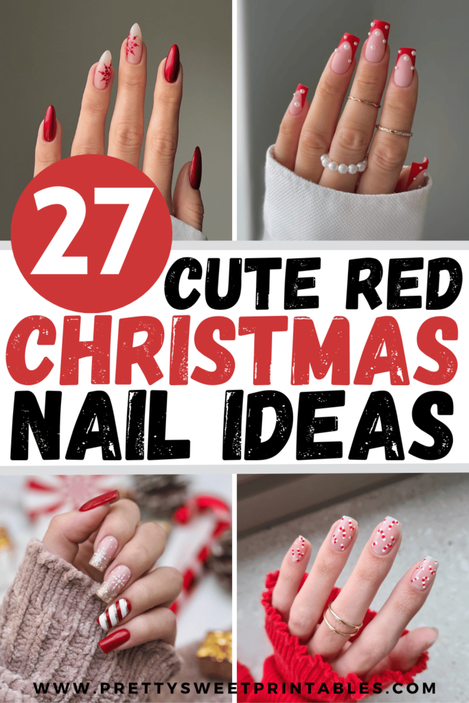 red christmas nails