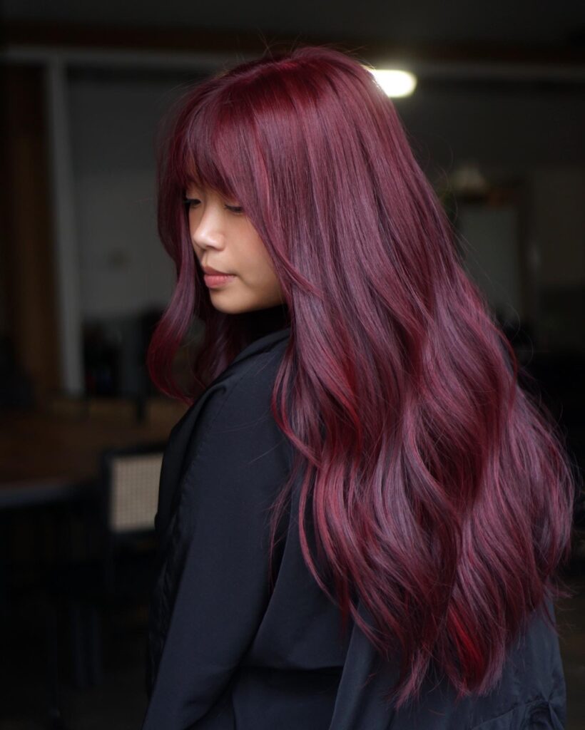 sangria wine hair color for fall