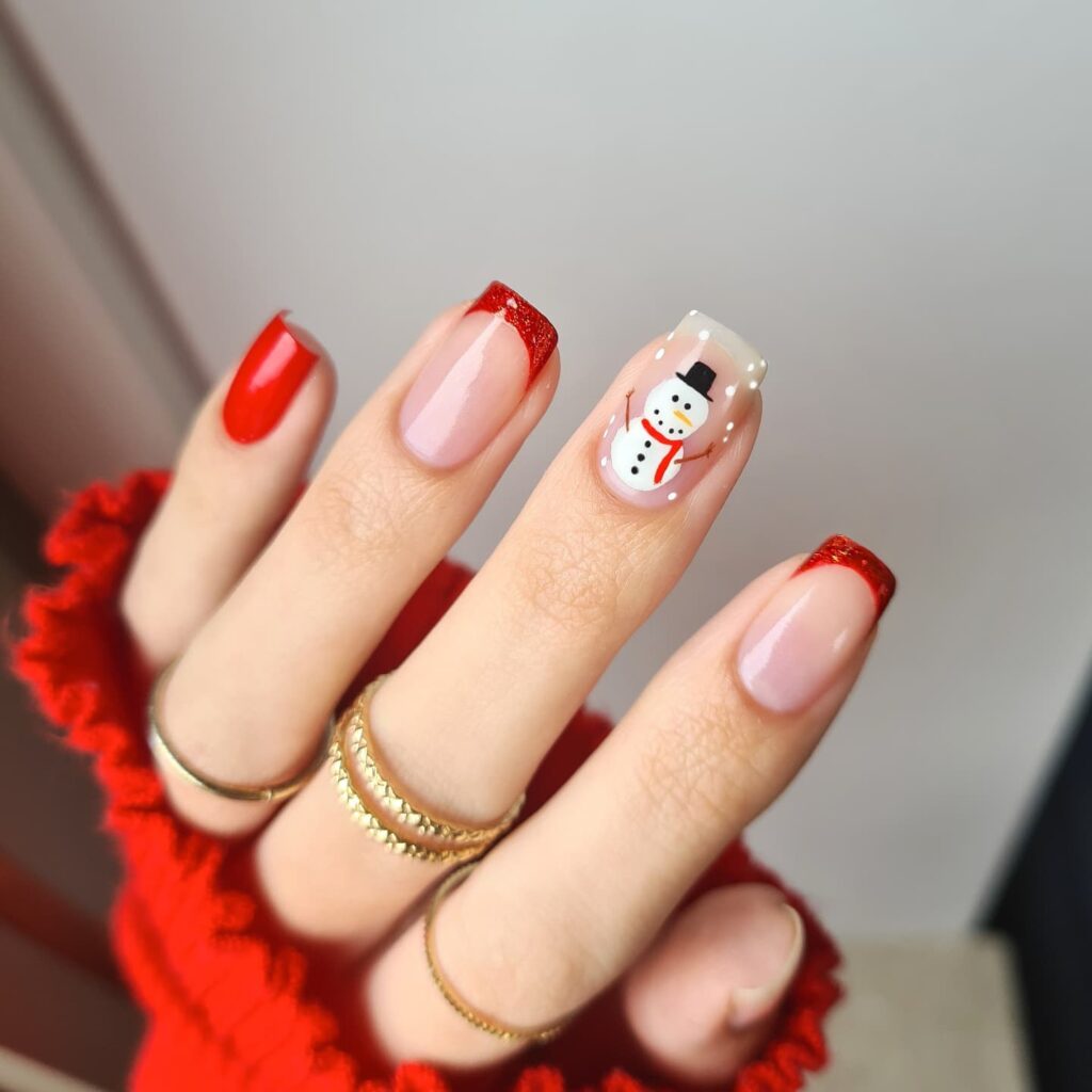 snowman mani