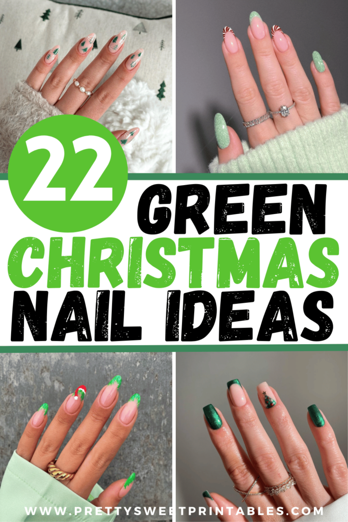 green Christmas nail ideas