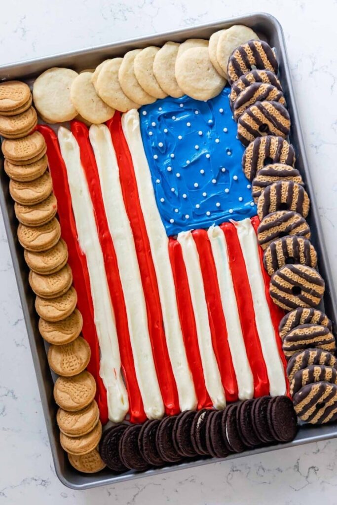 4th of july flag buttercream board