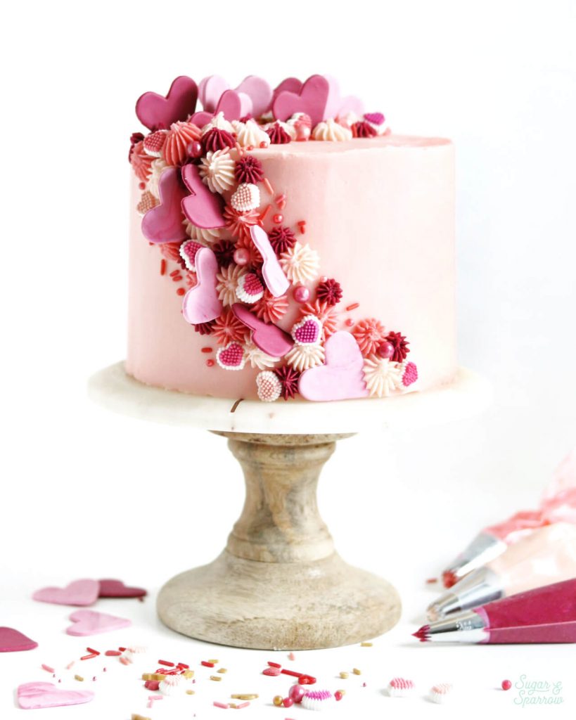 cascading heart cake