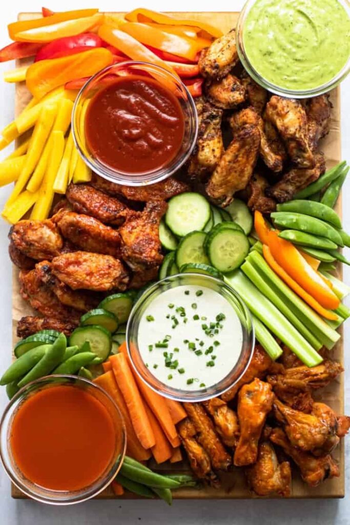 chicken wing charcuterie board