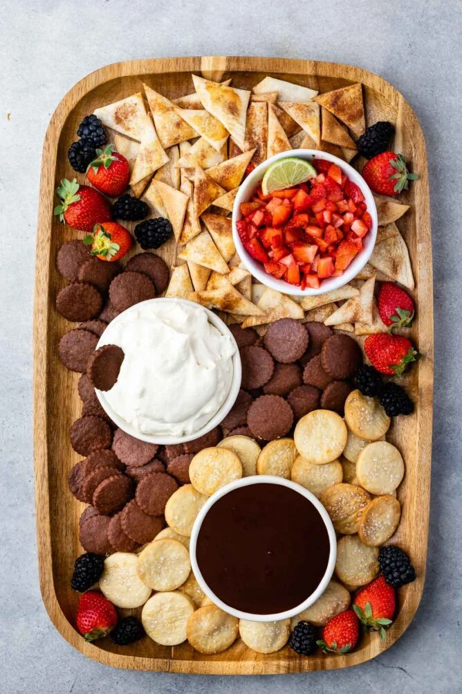 dessert dip board girls night charcuterie board ideas