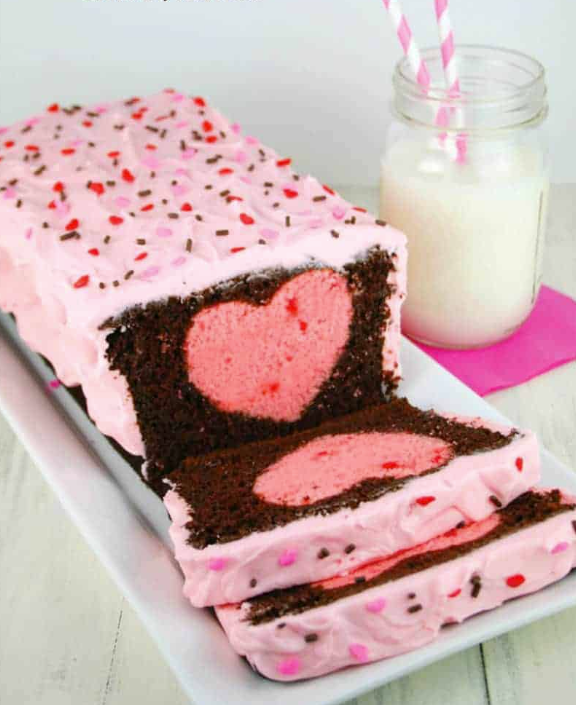 hidden heart cake