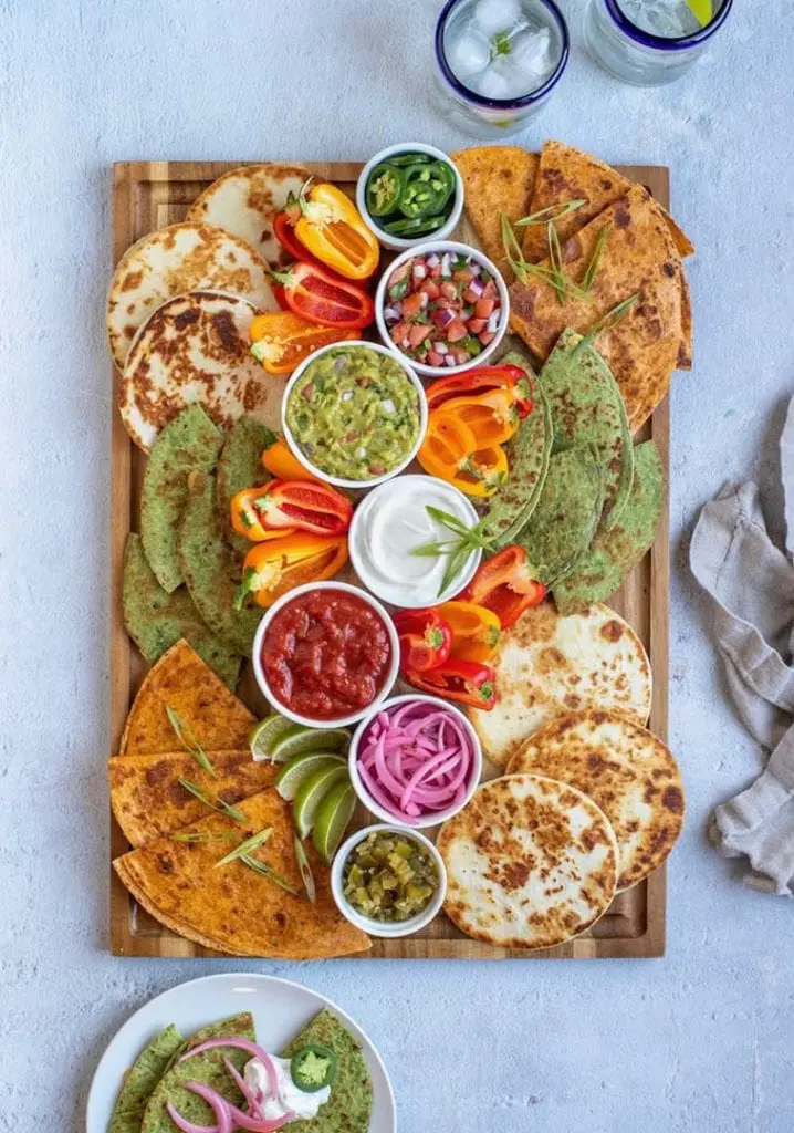 mexican fiesta quesadilla board