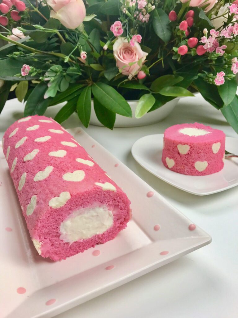 pink velvet valentine roulade