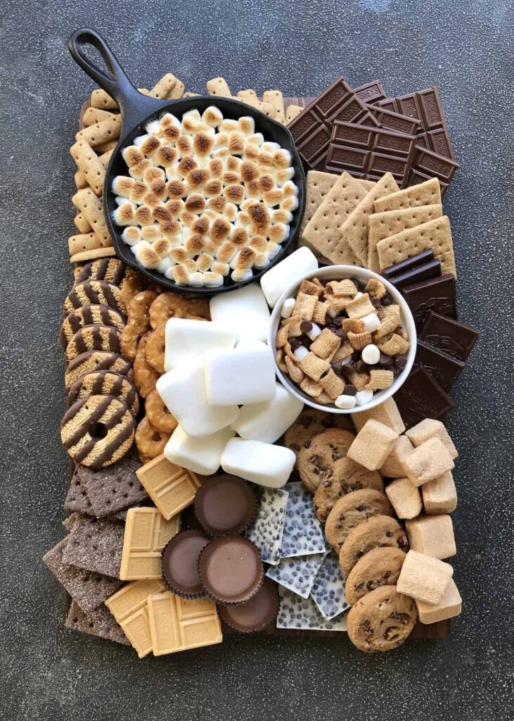 s’mores board girls night charcuterie board ideas