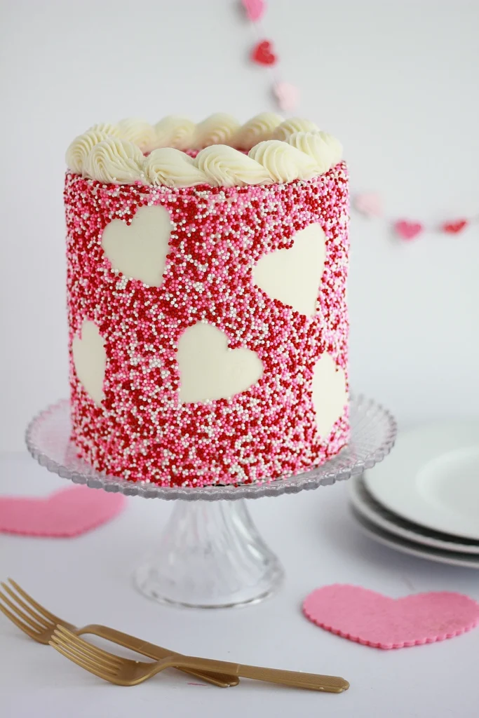 sprinkle heart cake