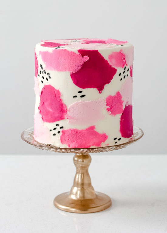 valentines textured pink buttercream cake ideas