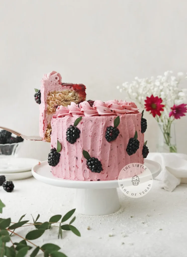 vegan blackberry valentine cake