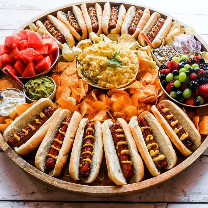 game day hotdog board