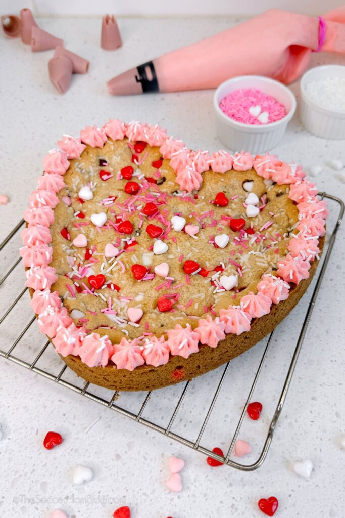 heart shaped cookie cake