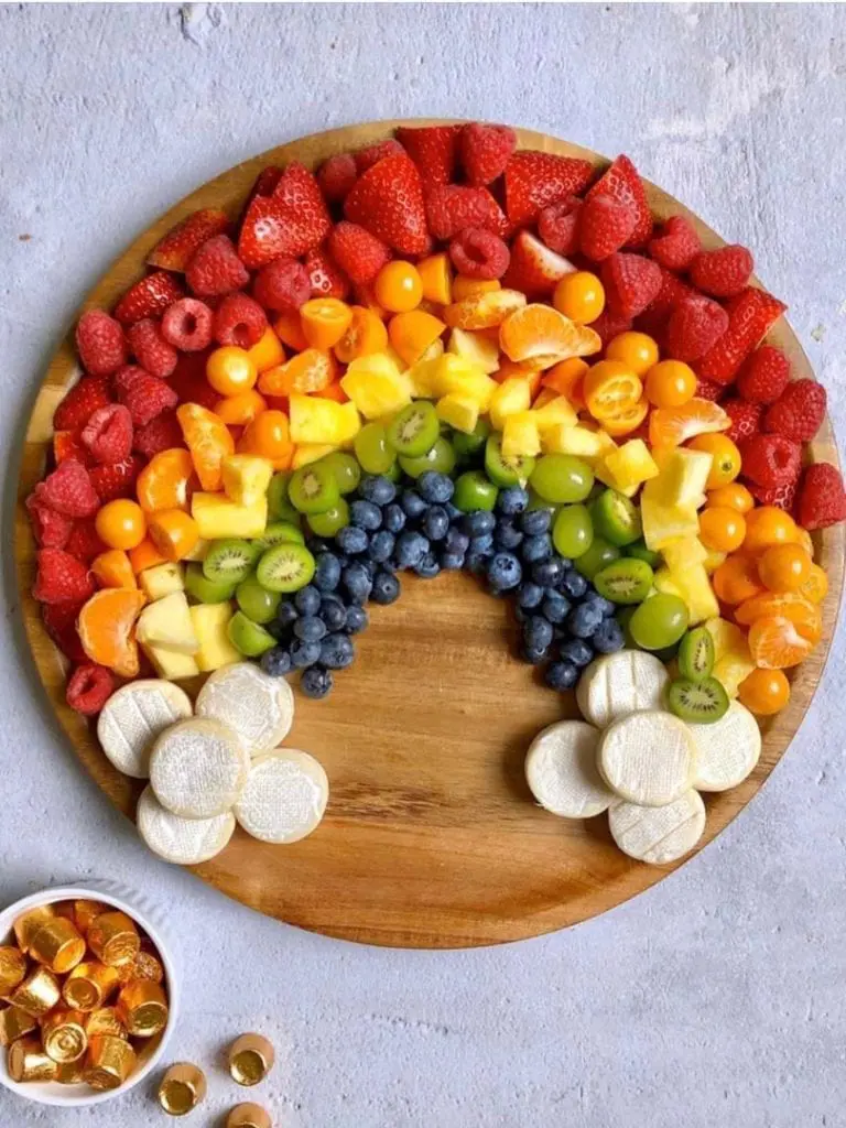 rainbow st. patrick's day fruit tray