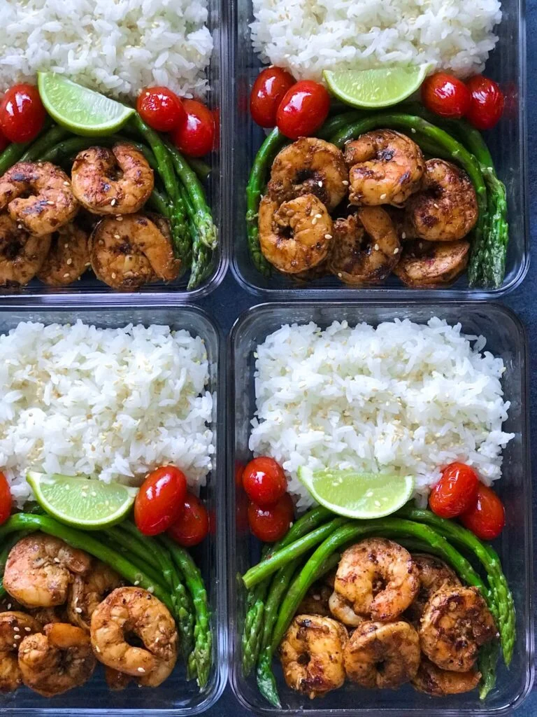 shrimp and veggie bento box