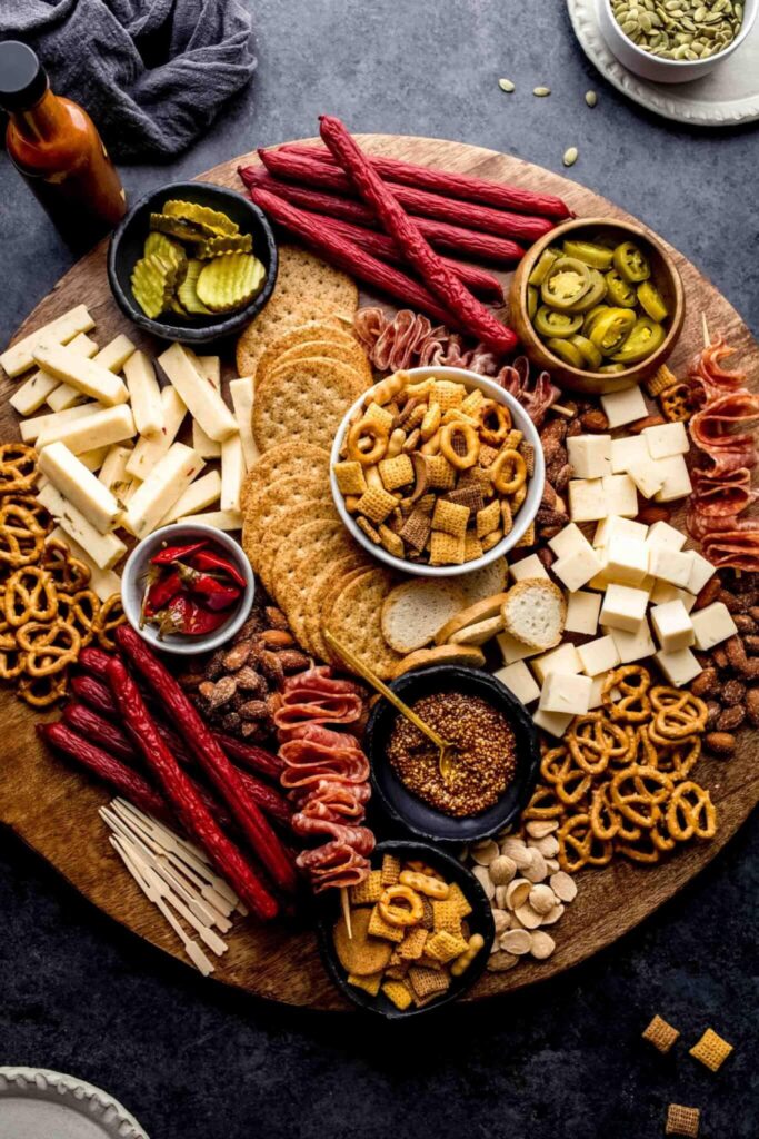 spicy game day charcuterie board