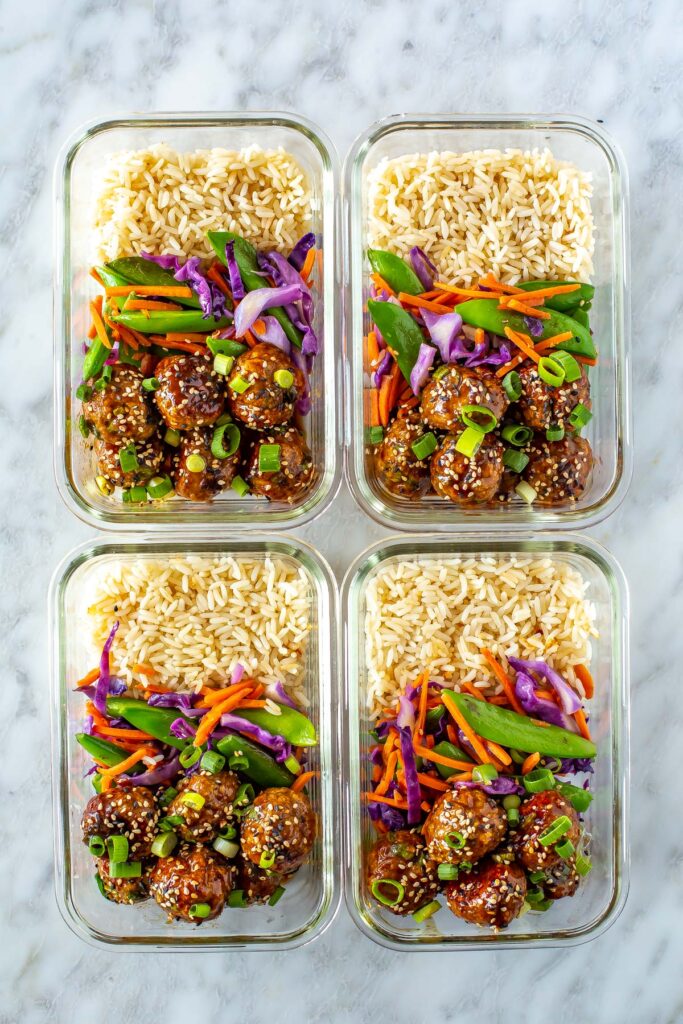 sticky teriyaki chicken meatballs protein lunchables for adults