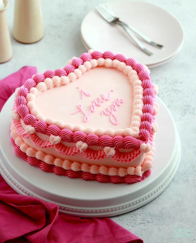 vintage heart cake tutorial