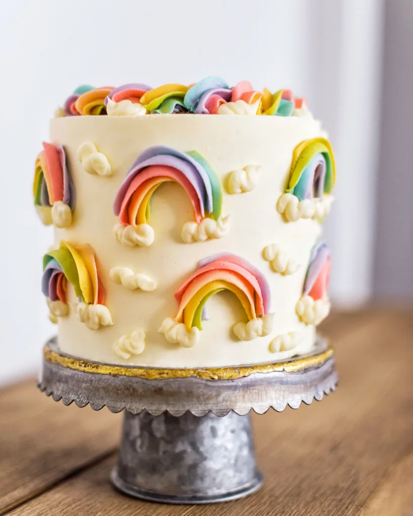 buttercream rainbow cake