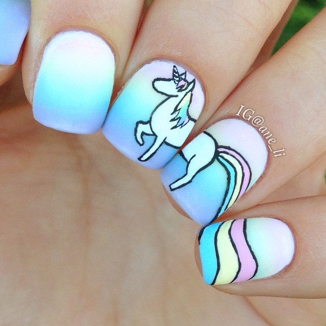 cute unicorn nails