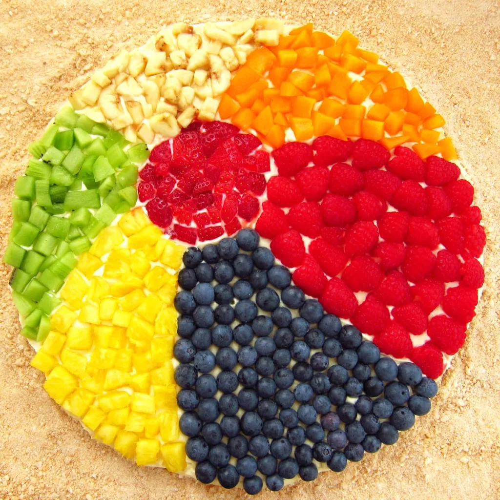 fruit beach ball pizza platter