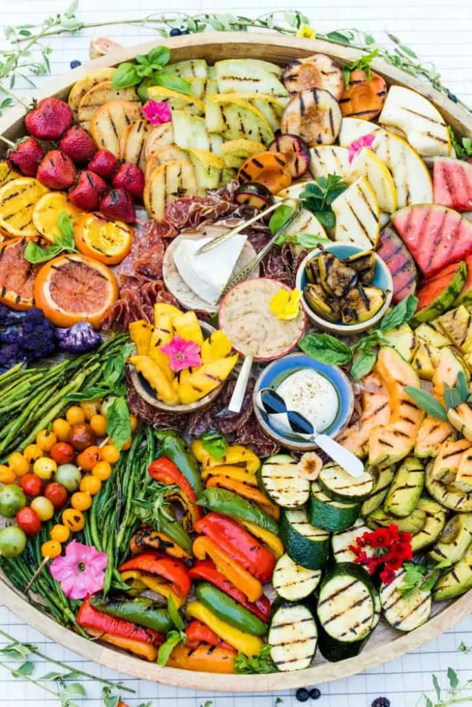 grilled fruit vegetable board