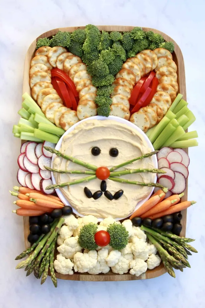 healthy easter bunny snack board