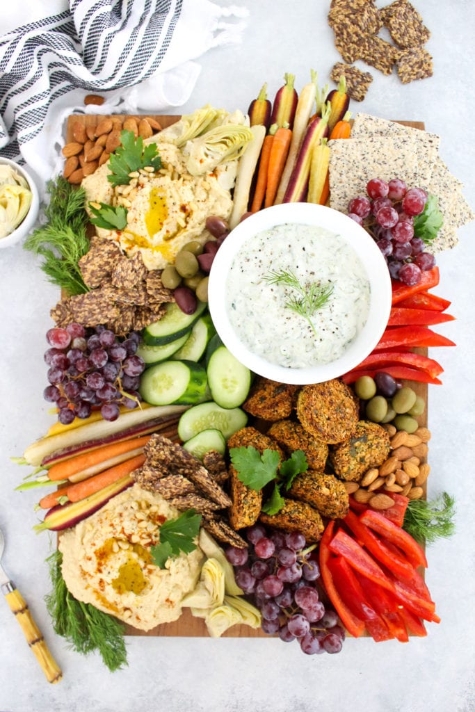 healthy mediterranean mezze platter