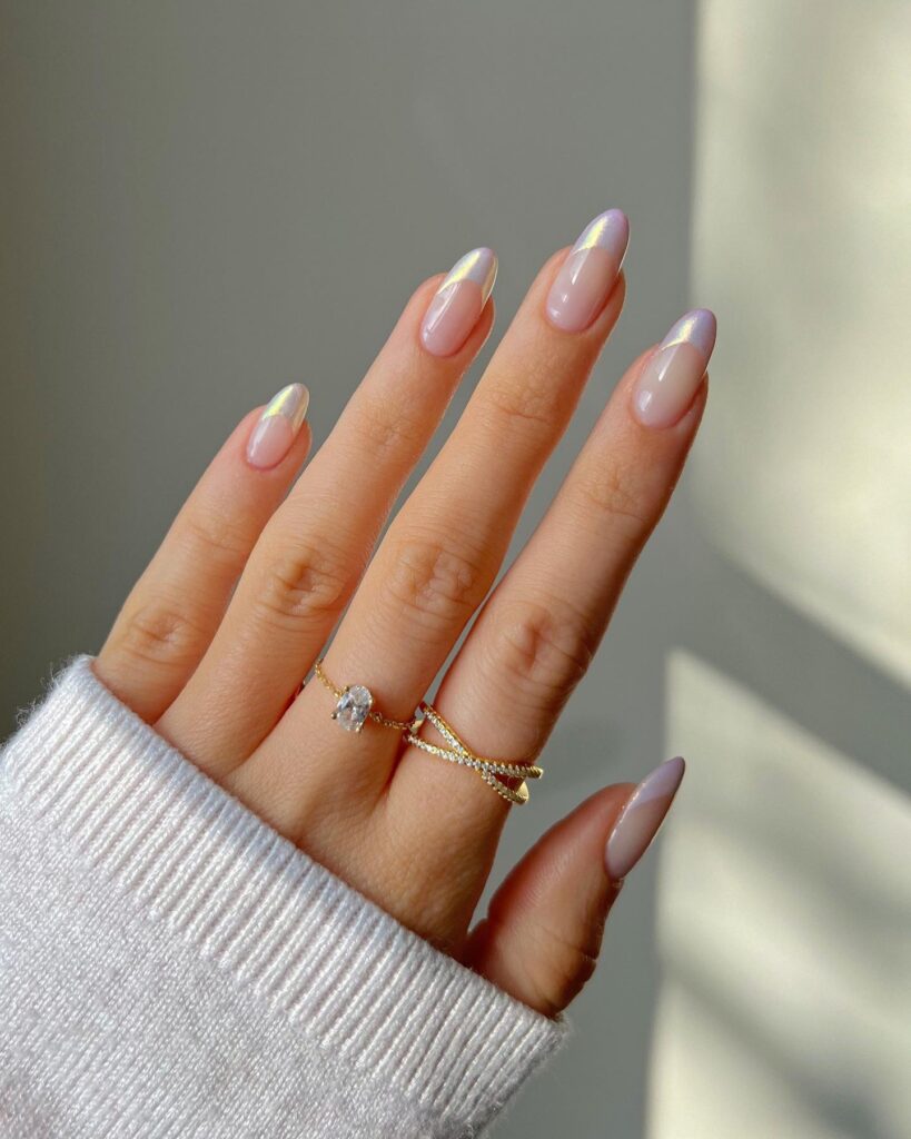 iridescent french tips