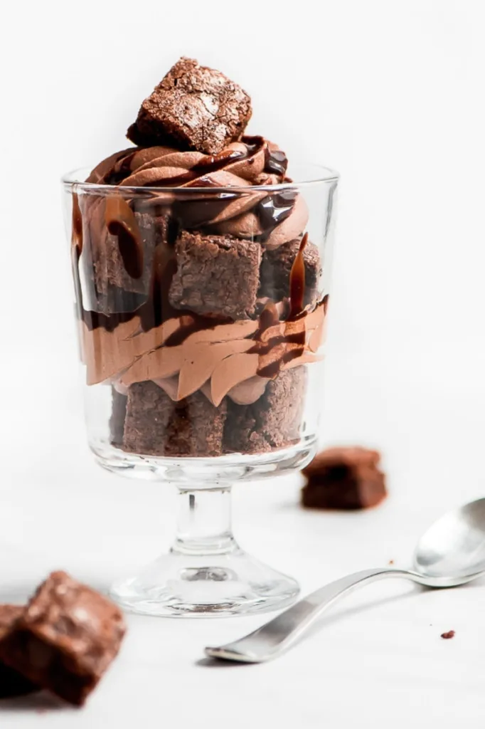 mini triple fudge brownie trifles