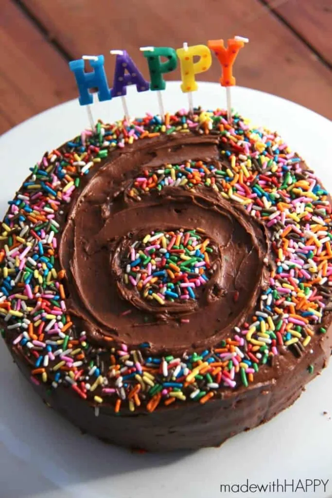 number sprinkle cake