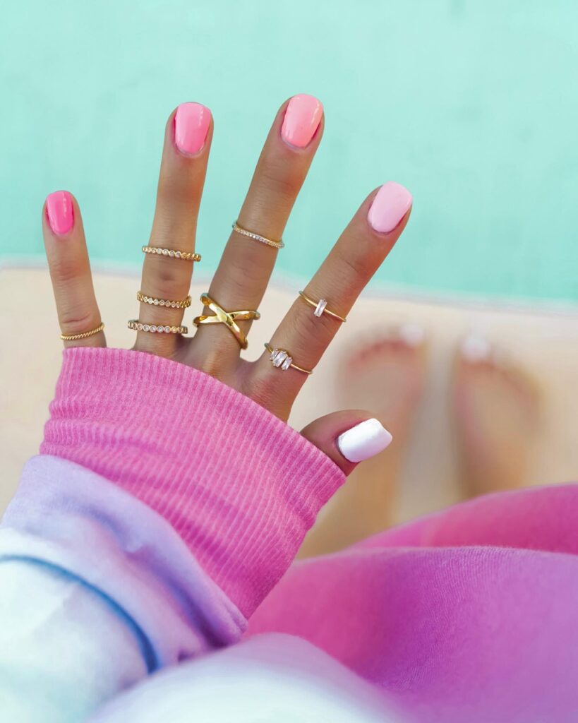 pink gradient vacay nails