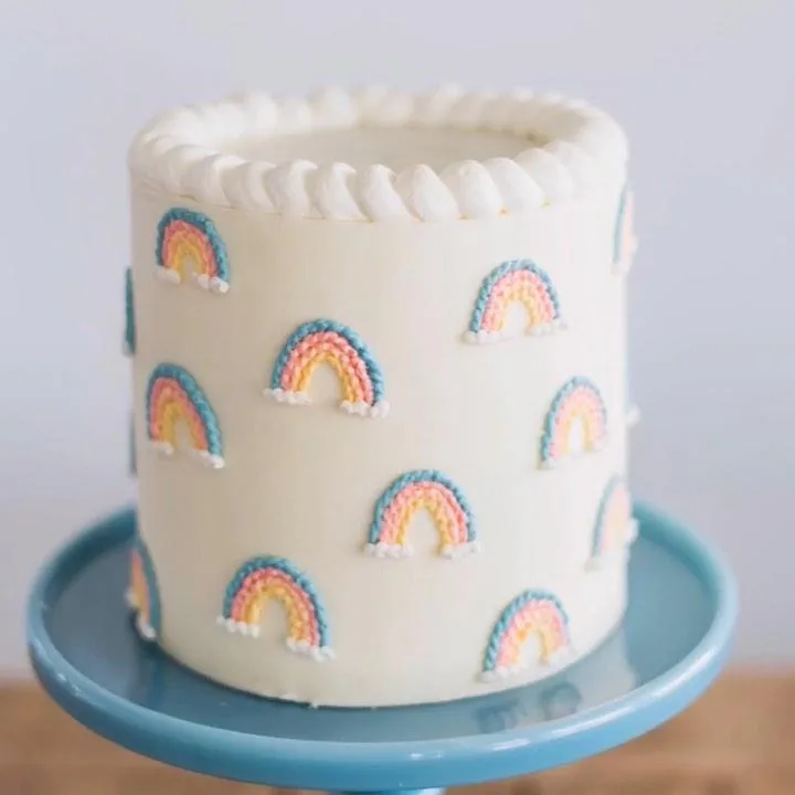 rainbow pattern cake