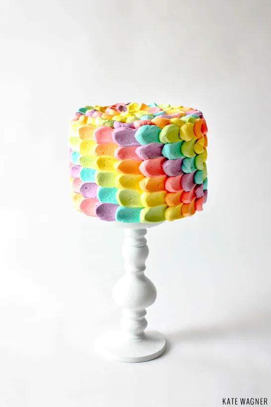 rainbow petal cake