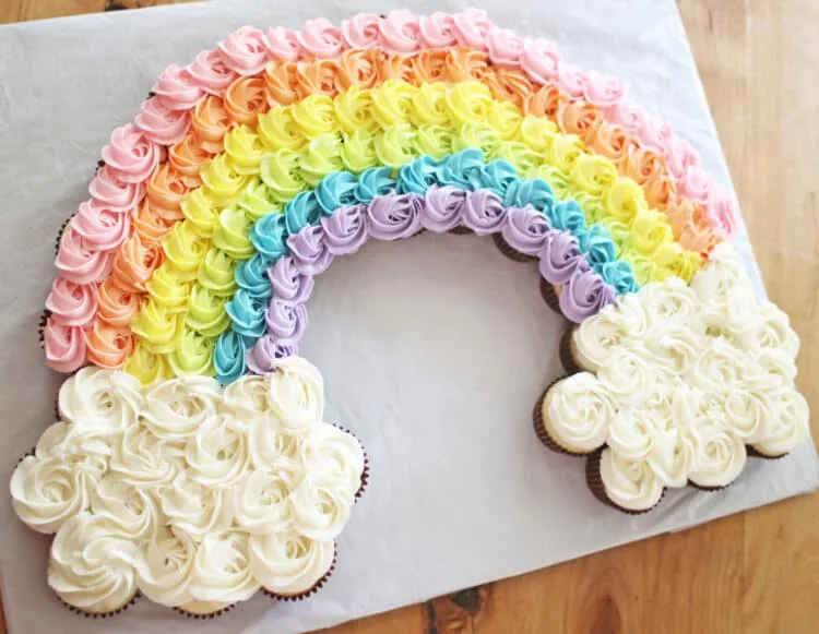 rainbow pull-apart cupcakes