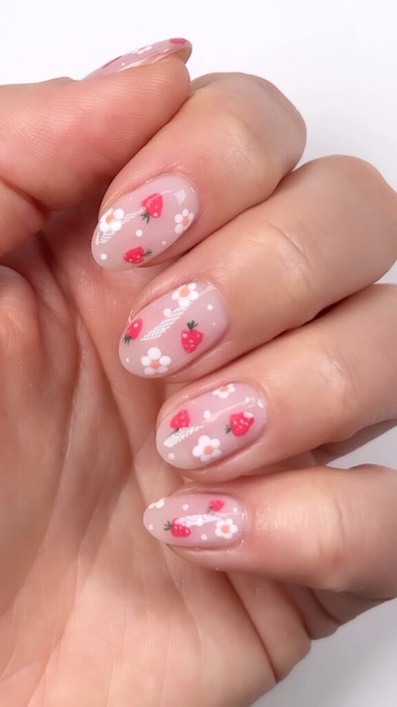 strawberries & daisies