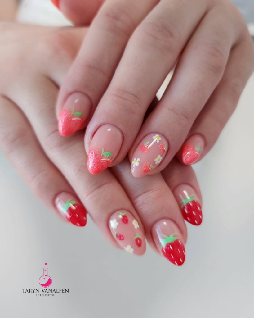 strawberry nail art